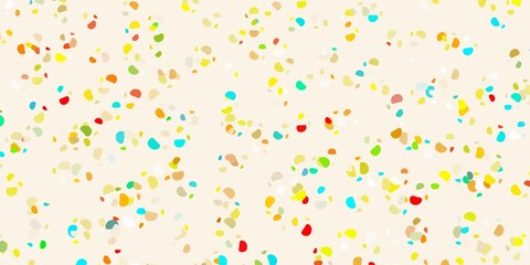 Light blue, yellow vector texture with memphis shapes.