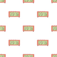 Retro digital table clock pattern seamless background texture repeat wallpaper geometric vector