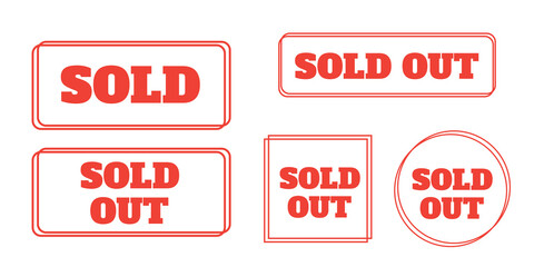 Sold out stamps grunge texture. Colored sold out grunge stamp