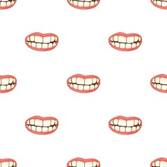 Mouth with white healthy teeth pattern seamless background texture repeat wallpaper geometric vector