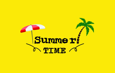 Summer time, palm logo, parasol vector © Petar