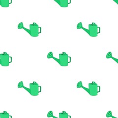 Green watering can pattern seamless background texture repeat wallpaper geometric vector