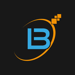 B Simple Letter Logo ,Template, Vector.