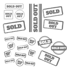 Sold out stamps grunge texture. Colored sold out grunge stamp