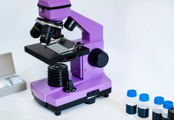 Microscope for children's research and learning new things