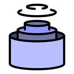 Cutaway cable icon. Outline cutaway cable vector icon color flat isolated