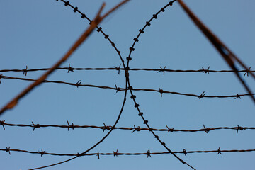Barbed wire.