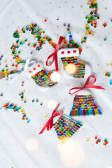 glass toys made of stained glass using fusing technique, christmas decor