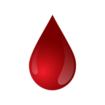 Blood drop icon on white background. Realistic blood drop vector