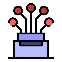 Highly conductive cable icon. Outline highly conductive cable vector icon color flat isolated