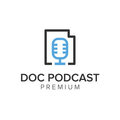 doc podcast logo icon vector template