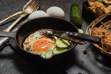 Still life food- delicious fried eggs