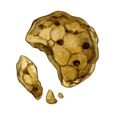 Watercolor illustration of cookies. Isolated on white background.