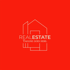Real estate logo icon vector template. Simple elegant home logo design.
