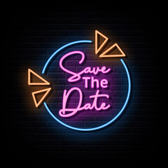 Save the date neon sign style