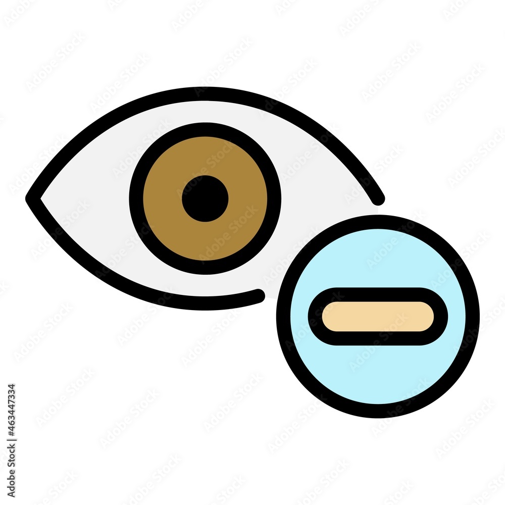 Wall mural Eye minus icon. Outline eye minus vector icon color flat isolated - Wall murals