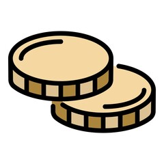 Two pills icon. Outline two pills vector icon color flat isolated