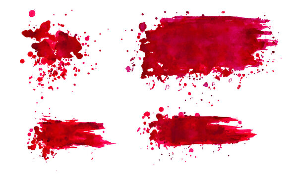 Watercolor imitation of blood drops. Use a set of vectors to design Halloween holiday ads, horrifying news.