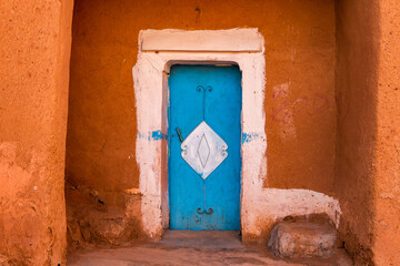 Kasbah Ait ben Haddou in Morocco.  Fortres and traditional clay houses from the Sahara desert. 