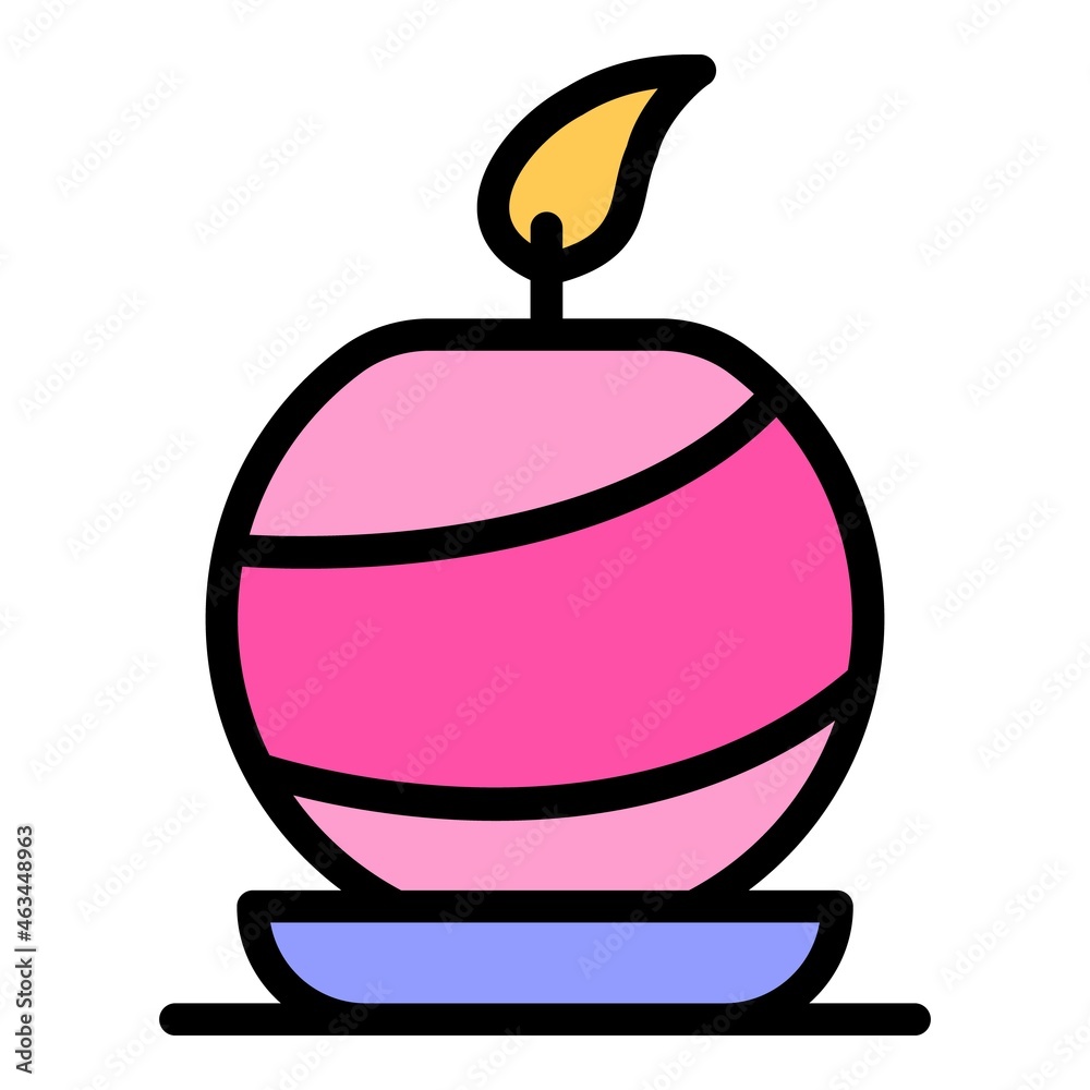 Sticker Candle ball icon. Outline candle ball vector icon color flat isolated - Stickers