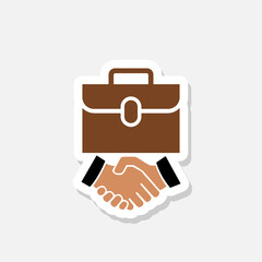Partner briefcase business sticker isolated on white background