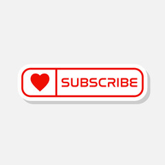 Subscribe button sticker isolated on white background