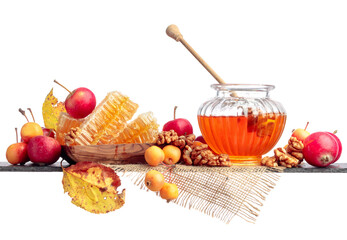 Small apples with honey and walnuts.