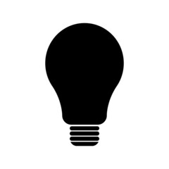 Light bulb icon, Lightbulb energy symbol Electric power vector illustration isolated on white background Black and white design