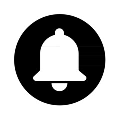 Bell alert icon isolated on white background, black alarm vector illustration symbol, ring web signal