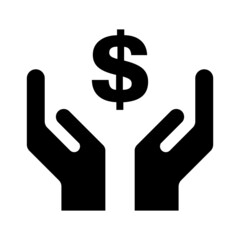 Hope icon, human hand with dollar symbol, help and protection  graphic design, support vector illustration