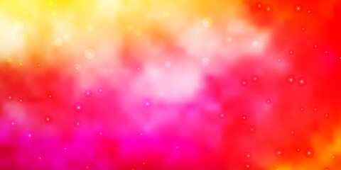 Light Pink, Yellow vector background with colorful stars.