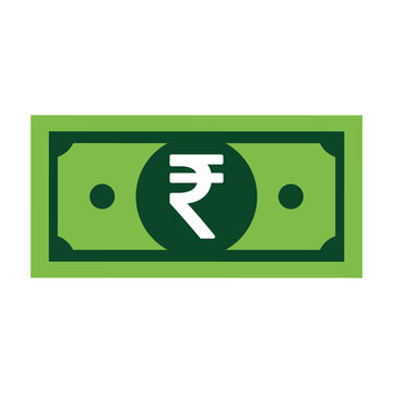Rupee flat icon sign vector. Paper money symbol isolated on white background, Business graphic illustration