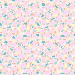 Vector seamless terrazzo flor pattern. Marble granite mixed background. Template for surface design.