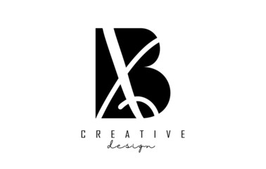 Letters BX b x Logo with a minimalist design. Letters B and X with geometric and handwritten typography.
