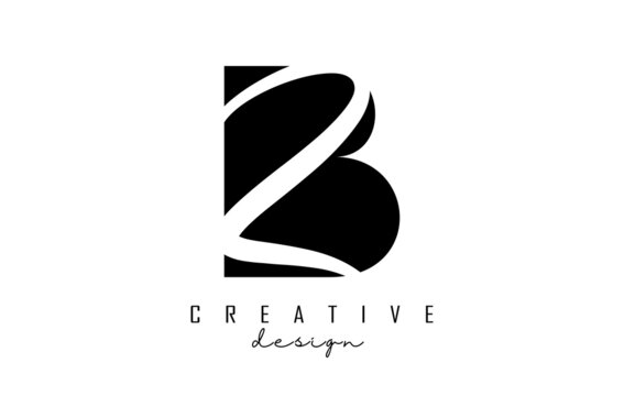 Letters BZ b Z Logo with a minimalist design. Letters B and Z with geometric and handwritten typography.