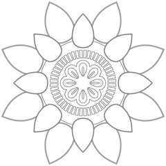 Leaf Flower Petal Coloring Mandala Art Simple Graphic Shape Vector Floral Oriental Outline Vintage Decorative Elements Pattern Illustration Islam Arabic Indian Turkish Mystic Religion Morals Lotus