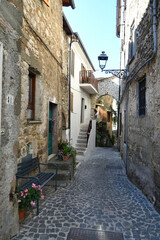 Fototapeta na wymiar An alley of Villa Santo Stefano, a medieval town of Lazio region, Italy.