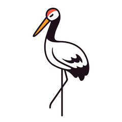 Simple cartoon crane drawing