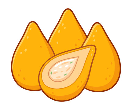 Coxinha Brazilian food drawing
