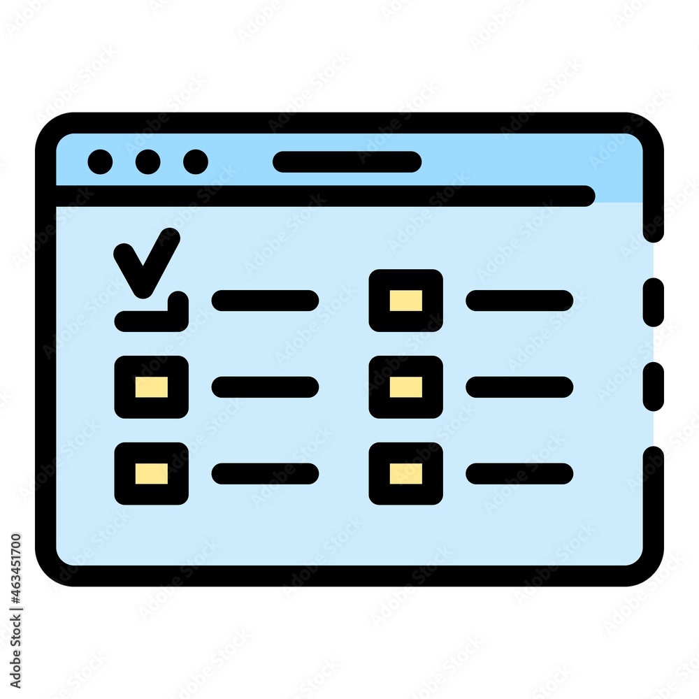 Poster web page window icon. outline web page window vector icon color flat isolated