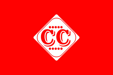 CC letter logo and icon design template
