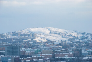 Murmansk city in winter. Kola Peninsula