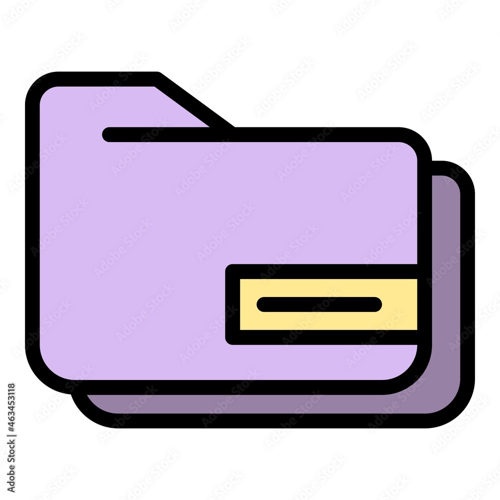 Poster file folder icon. outline file folder vector icon color flat isolated