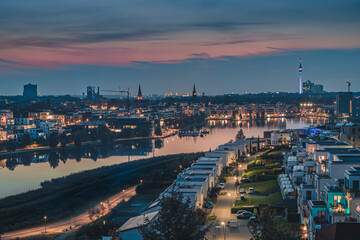 Blue hour shot of Phönixsee in Dortmund