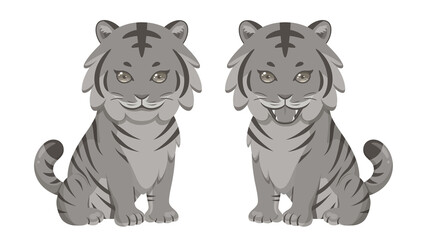 狛虎のイラスト_石_リアルな目