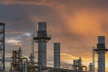 Power plant for Industrial at twilight