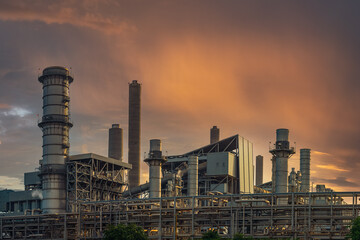 Fototapeta premium Power plant for Industrial at twilight