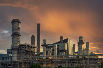 Power plant for Industrial at twilight
