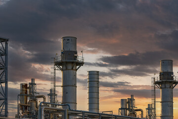 Fototapeta na wymiar Power plant for Industrial at twilight