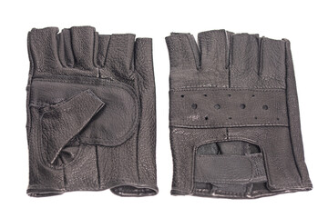 Drivers male leather gloves isolated on a white